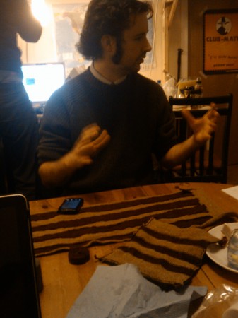 Andrew with his fabric sequencer.